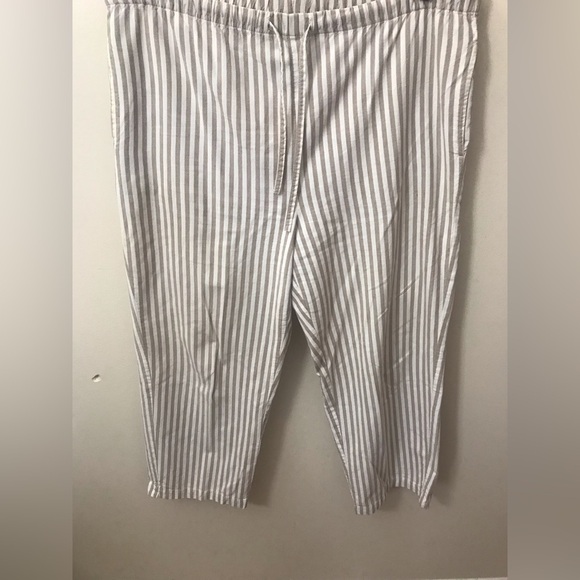 Orvis Womens Cotton Striped Pull On Wide Leg High Rise Lightweight Pants Size 12 - Picture 2 of 13